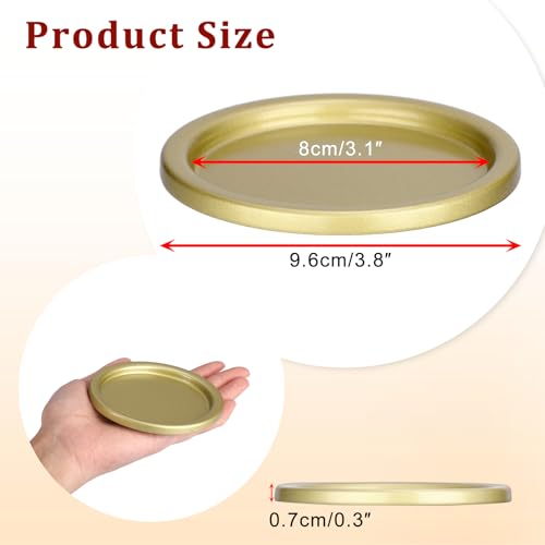 OwnMy 3PCS Iron Candle Holders for Pillar Candles, 3 Inch Metal Pillar Candle Plates and Trays, Small Round Tealight Holders Elegant Candle Stands Bases for Wedding Dining Table Centerpieces, Gold - color: Gold-3pcs