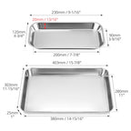 QWORK Stainless Steel Instrument/Tool Organizer Trays, Service Trays (3 x Small Size, 1 x Large Size