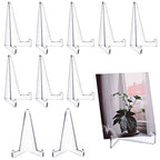 Bucherry 10 Packs Mini Easel Display Stand Acrylic Small Plastic Easel Holder Acrylic Stand for Display Place Card Holders for Home Office 3.4 x 2.5 Inch(Clear)