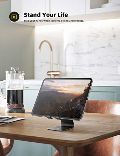 Lamicall Tablet Stand, Tablet Holder for Desk - Multi-Angle Adjustable Tablet Desktop Dock Gifts, Compatible with iPad Pro 11, 12.9, Air, Mini, Fire HD, Galaxy Tab, and Other 4-13" Tablets, Black - color: Black