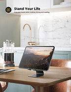 Lamicall Tablet Stand, Tablet Holder for Desk - Multi-Angle Adjustable Tablet Desktop Dock Gifts, Compatible with iPad Pro 11, 12.9, Air, Mini, Fire HD, Galaxy Tab, and Other 4-13" Tablets, Black - color: Black