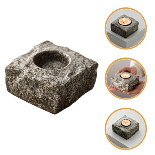Ceramic Candle Holder Stone Texture Small Indoor Candlestick Holder Table Centerpiece Wedding Decor Minimalist Style for Home