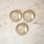 Shubhkart Solid Brass Decorative Nakshi Plate Set for Puja, Decoration & Diwali Gifting (Small 7 cm, Pack of 3, Solid Brass) - size: Small (Pack of 3)