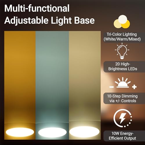 Wood LED Light Base - Crystal Display Stand for Glass Art/Acrylic, 3 Light Modes with 10-Level Dimming & Auto Timer (Yellow, 5.9 inch) - color: Yellow, size: 5.9 inch
