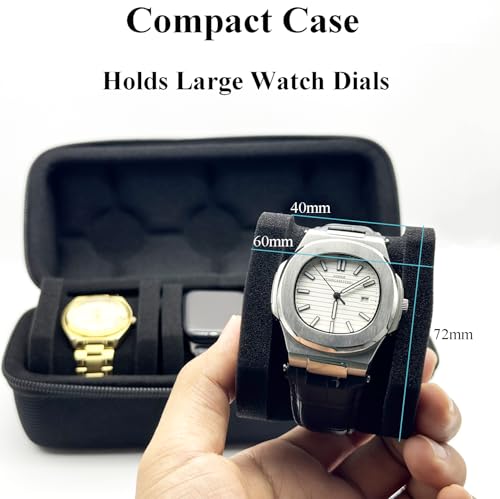 3 Slot Travel Watch Case Portable Storage Box for Men and Women Wristwatches & Smart Watches with 18CM Watches Cleaning Cloth（3 Slot） - size: 3 Slot