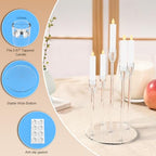 5 Arm Acrylic Candle Holder Stand Elegant Crystal-Clear 3 Tier Stems for Flameless LED Candles Modern Spiral Twist Design, Sturdy 7.09" Round Base Perfect for Weddings & Home Decor (2, Candelabra) - size: Candelabra