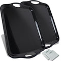 KAQAHIDO Large Melamine Serving Trays for Eating, 17.5’’ x 12’’ Serve Platter for Appetizer, Charcuterie, Food, Snack, Cupcakes, Dessert, BPA-Free, Dishwasher Safe Tray, Set of 2, Black - color: Black