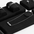Oirlv Premium Black Microfiber Jewelry Display Tray Jewelry Display Set for Selling Necklace Display Stand Necklace Holder(TT07006) - size: Necklace bust tray