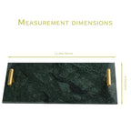 Napkin Holder - Guest Towel Holder for Bathroom - Green Marble Paper Towel Holder - Hand Towel Tray with Gold T-Handle(11.8x4.7x1.7 Inchs) - color: Green