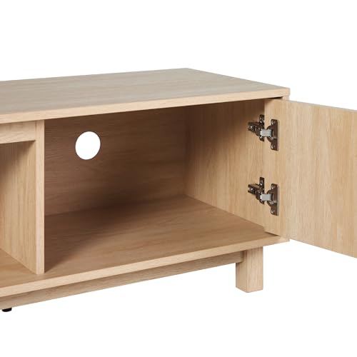 Walker Edison Arundo Fluted TV Stand for TVs up to 80 Inches, 70" TV Stand, Coastal Oak - color: Coastal Oak, size: 70" TV Stand