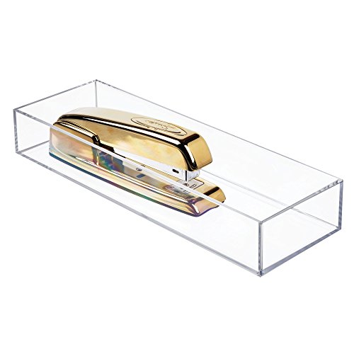 iDesign Clarity Plastic Drawer Organizer, Storage Container for Silverware, Utensils, Kitchen Gadgets in Pantry, Cabinets, Countertops, 4" x 12" x 2" - Clear - color: Clear, style: Pack of 1