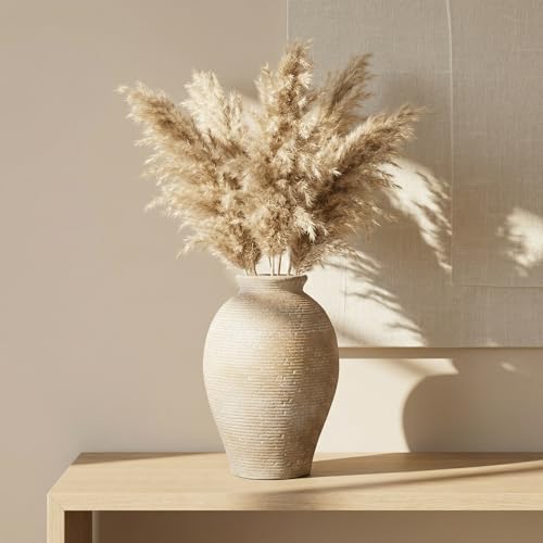 Ceramic Flower Vase for Home Decor, Rustic Farmhouse Vintage Retro Large Vase for Living Room, Kitchen, Bedroom, Decoration for House, Bookshelf, Dining Table, Office, Gift(9.3 inch) - color: Retro and Rustic-9.3"
