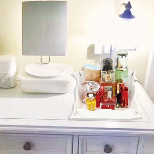Valet Tray for Men Women 2 Pack - PU Leather Travel Catchall Tray Organizer - Desk Bedside Nightstand Storage Box for Jewelry Key Phone Remote Controller Wallet Watch Glasses Readers -White - color: White