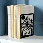 Metal Bookends for Shelves, Mountain and Deer Decorative Book Ends for Heavy Books, Book Stopper Decorative Books, Bookends to Hold Literature for Home Office School Bookshelf Decor - style: Mountain