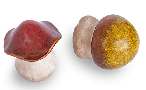 Ceramic Mushroom Garden Statue - Outdoor Decor for Whimsical and Enchanting Landscapes - Durable, Fade-Proof, and Easy to Clean - Set of 2, 4 Inche - style: Big-2