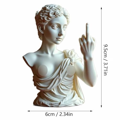 Funny Middle Finger Venus Statue – Bold Greek Goddess Aphrodite Resin Figurine, Roman-Style Venus Bust Sculpture with Attitude, Unique Home & Office Shelf Decor, Rebellious Gift for Women & Men - color: Style F 5pcs