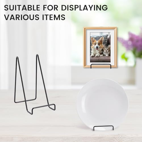 6 Pack 6 Inch Plate Stands for Display,Book Display Stand,Metal Plate Holder Display Stands,Small Easels for Display,Suitable for Books, Desktop Art, Images,Photos,and Collages - size: 6inch 6pack