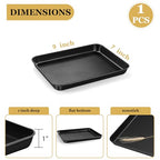 E-far Mini Toaster Oven Pan, 9x7x1 Inch Small Baking Sheet Tray for Cookies Cake, Nonstick Carbon Steel Baking Pan for Bacon Steak, Nontoxic & Easy Clean, Heat & Warp Resistant - size: 9x7x1 Inches