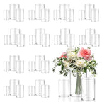 36pcs Glass Vase Cylinder for Centerpieces Small Flower Glass Clear Home Decor Centerpiece Table Flower Vase Decorations for Wedding＆Holiday 4,4.7,6Inch Tall - size: 36Pack-4+4.7+6Inches