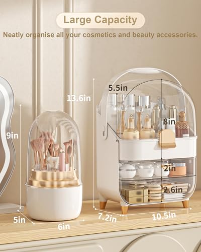 Makeup Organizer, Skincare Holder Bathroom Counter Organizer, Storage Box Cosmetic Display Cases, Teen Girl Gifts Trendy Stuff Make up Organizers for Vanity, Dresser, Countertop (Rose Gold) - color: Rose Gold