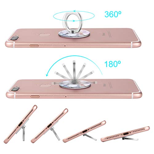 Bonoma Cell Phone Ring Holder Stand, 360 Rotation 3-Pack Universal Smartphone Ring Grip Stand Compatible with Smartphones and Tablets Marble - color: Marble