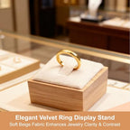 2Pcs Bamboo Ring Display Stand Velvet Jewelry Holder Props Single Rings Displays Box for Finger Jewelry Storage Wood Ring Holders Organizer for Showcase Countertop Drawer