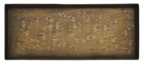 HF by LT Gingko Pattern Metal Boot, 30 x 13 inches, Antique Brass Finish - color: Gingko Pattern, Antique Brass Finish