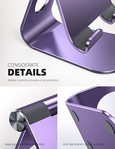 Lamicall Tablet Stand, Adjustable Tablet Holder - Desktop Stand Holder Gifts Compatible with 4-13" Tablets Such as iPad Pro 11, 9.7, 10.5, 12.9 Air Mini, Kindle, Tab, iPhone Air 17 Pro Max, Purple - color: Purple