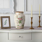 Nearly Natural 12.5in. Tuscan Ceramic Floral Print Vase