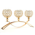 VINCIGANT Candle Stick Holder Decor Gold Candle Holders for Wedding,3-Candle Candelabras for Valentine's Day Party Dinning Room Table Centerpiece,Gift Boxed for Housewarming - size: 1 Piece 8.3" tall