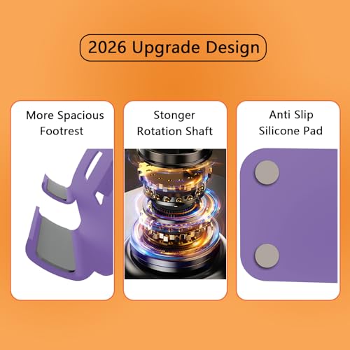 Metal Tablet Stand, Adjustable 360° Rotation Tablet Holder Compatible with 4-13" Tablet Such as iPad Pro Air, iPad mini, Tab S11 10, Surface Pro 12 (Purple) - color: Purple