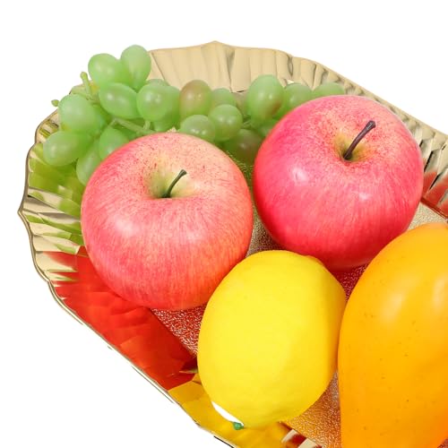 6 Packs Gold Plastic Serving Tray Set, Decorative Plastic Reusable Party Trays Platters for Food, Appetizer Platter, for Dessert Table, Cupcake, Charcuterie(14"x8.5")