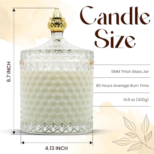 VIONAMI Ghost Orchid Rare Flower Luxury Scented Candle – Soy Candle in Glass Jar, 80Hr 14.8oz, Scented Candles for Women, Candle Gift for Her, Birthday Gifts for Women, Luxury Candles for Women