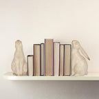 Creative Co-Op Decorative Resin Rabbit Bookends, Grey - color: Grey Wash