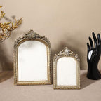2pcs Gold Resin Jewelry Display Stand,Vintage Jewelry Holder Photo Frame Earring Holder,Velvet Necklace Tray Resin Jewelry Photography Props or Jewelry and Collectibles