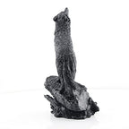 Black Wolf Sculpture Wildlife Howling Wolf Statue and Figurine - color: Black001