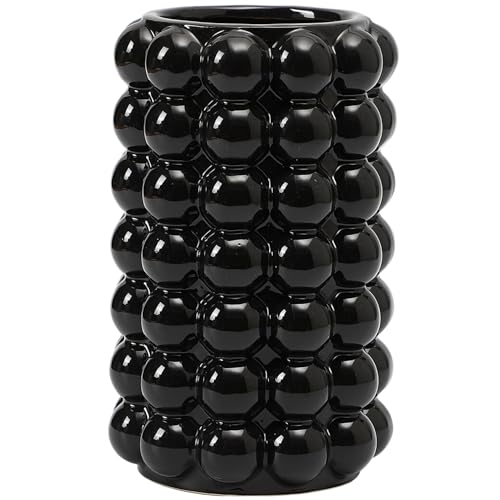 Black Bubble Vase, Black Ceramic Vase for Flowers, Tall Ceramic Vases for Boho Decor, Modern Vases for Living Room, Dinner Table, Bedroom, Wedding, Fireplace Mantel, 8.5 Inches - color: Black, size: Large