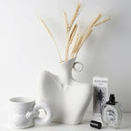 Body Vase 8.27" Collarbone Shaped Ceramic Flower Vase for Home Decor, Clavicle Bone Sculpture Art Decor, Modern Minimalist Flower Holder for Living Room