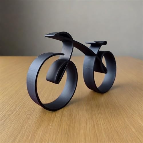 Minimalistic Bicycle Sculpture Wire Framed Style, Bike Silhouette, Gift for a Cyclist, Bicycle Art Wall Decor, Side Table Statue Decor, Home Decoration - color: Black