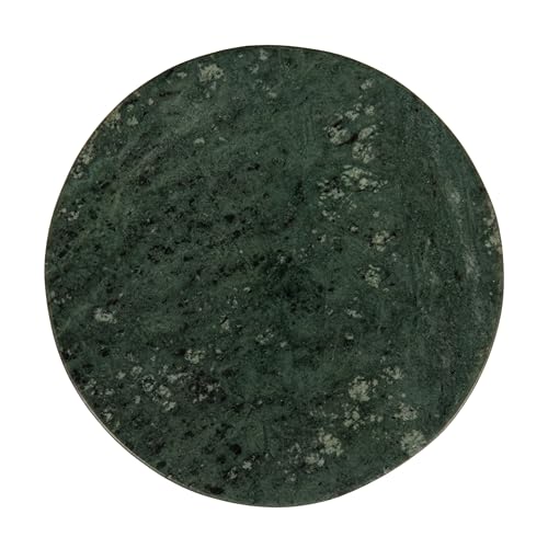 Creative Co-Op Marble Round Soapdish, Green - color: Green