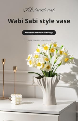 Geometric Ceramic Vase, Abstract Art Home Decor - Modern American Style Entryway Vase for Living Room, Office & Floral Arrangements