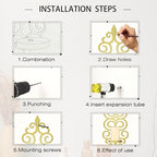 OYEFLY DIY Metal Candle Sconces Wall Decor, Wall Mounted Candle Holder (Gold)