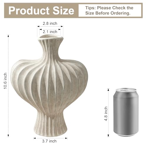 Ceramic Flower Vase Home Decor,11" Rustic Vintage Clay Beige Heart Terracotta Vases Farmhouse Table Vases Living Room Decor Pottery Pots for Home Shelf Coffee Dining Desk Fireplace - color: D-11"h-antique Beige