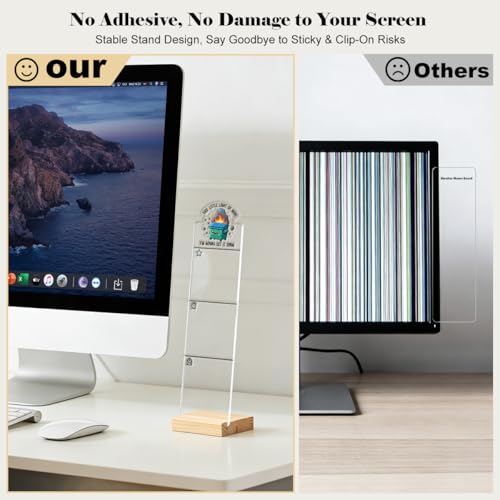 Monitor Memo Board Computer Monitor Memo Board Sticky Note Organizer This Little Light of Mine Dumpster Fire Acrylic Desk Accessories Removable Wooden Base Set Sticky Notes 100 Sheets 11.8×3.1 inches - color: Dumpster Fire 01