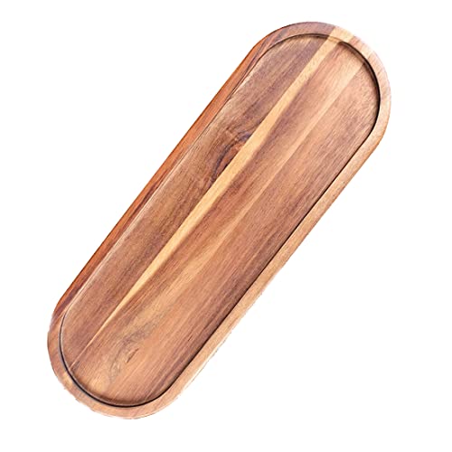 12inch Wooden Vanity Bathroom Trays, Farmhouse Wood Perfume Tray Home Rustic Decor Plate, Kitchen Counter Top Storage, Rectangular Sink Organizer Tray for Soap Bottle - color: Round