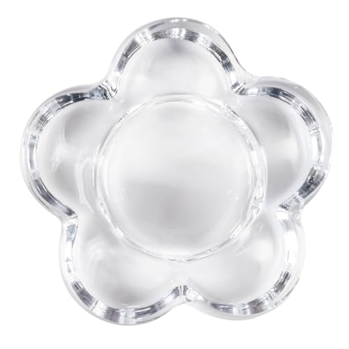 Karma Glass Flower Tealight Holder - Chunky Glass Candle Holder for Home & Party Decor, Wedding Table Centerpiece - color: Clear