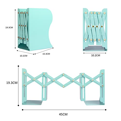 Aobopar Book Ends, Bookends for Shelves, Book Organizer for Desk, Metal Bookends for Heavy Books, Book Holders for Shelves, Suitable for Office, Home and School Use (Mint Green) - color: Mint Green