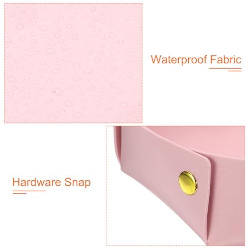 uxcell 2 Pcs Valet Tray for Women and Men, PU Leather Jewelry Tray Entryway Table Bedside Nightstand Catchall Storage Organizer for Jewelry Key Coin Watch Wallet (2 Size, Pink) - color: Pink