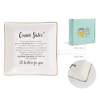 HOME SMILE Cousin Sister Gifts Mother's Day,Ceramic Ring Jewelry Dish Tray Plate for Birthday Graduation Christmas Wedding-You are More Than Just a Cousin,You Are a Chrished Friend - style: Cousin Sister