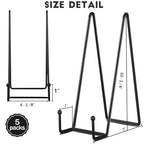 IBosins 5 Pack 10 Inch Plate Holder Display Stands, Large Metal Black Frame Stand for Picture, Book, Photo Easel, Creation, Collectibles - color: Black, size: 10 Inch